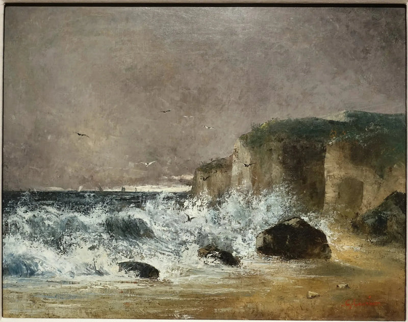 Onweerachtige tijden in Étretat - Gustave Courbet