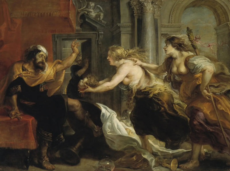 Térée geconfronteerd met het hoofd van haar zoon Itys - Peter Paul Rubens