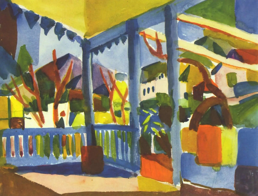 Terras van het landhuis in Saint-Germain - August Macke