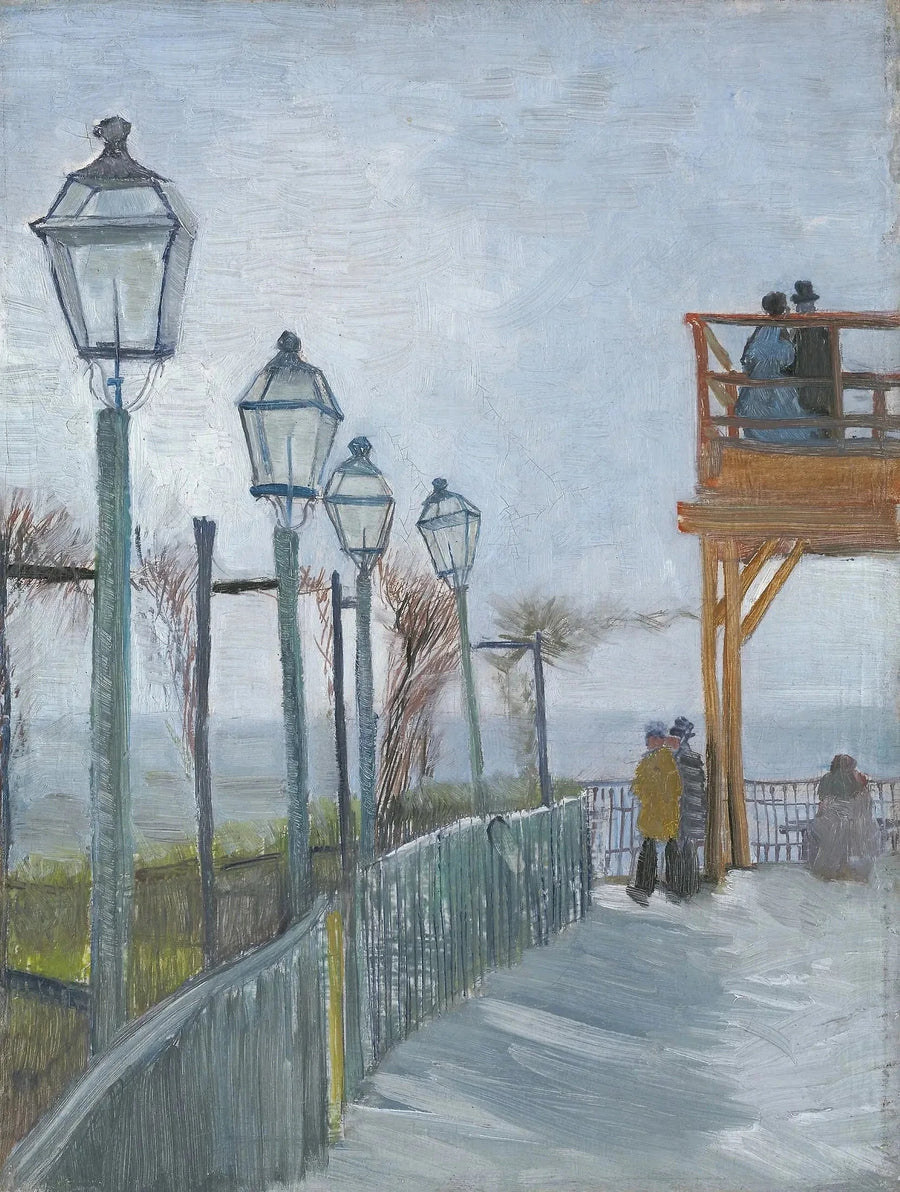 Terras en uitkijkpunt van de Moulin de Blute-Fin, Montmartre - Vincent van Gogh