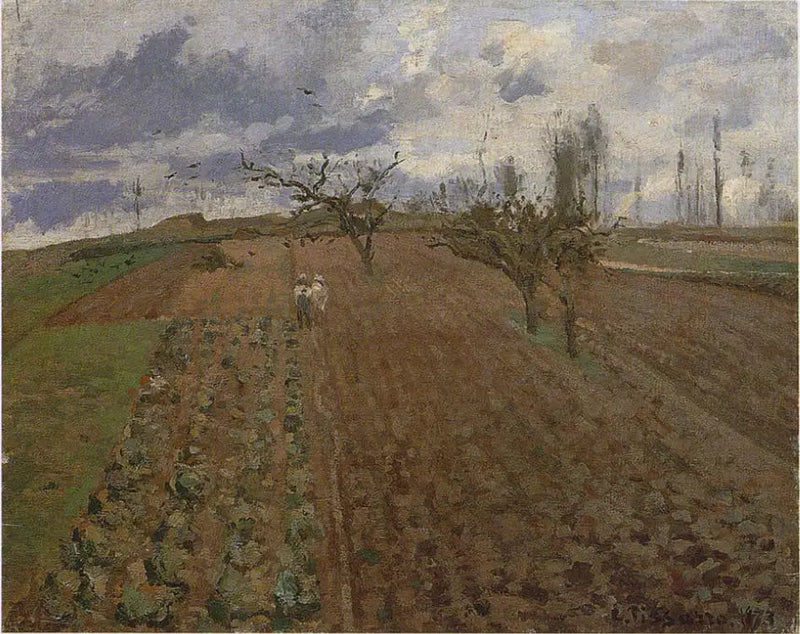 Bewerkte gronden nabij Osny - Camille Pissarro