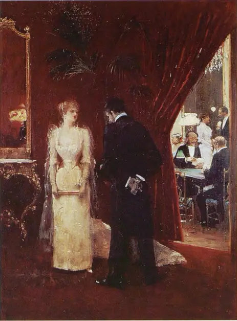 Tête-à-tête tijdens een receptie - Jean Béroud

Source:
Tête-à-tête dans une réception - Jean Béraud