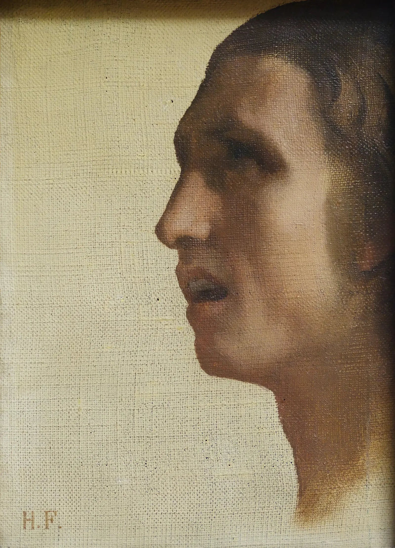 Hoofdpersoon van een man in profiel - Hippolyte Flandrin
