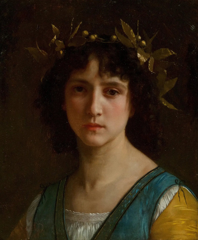 Hoofd van een Italiaanse met een lauriertak - Bouguereau