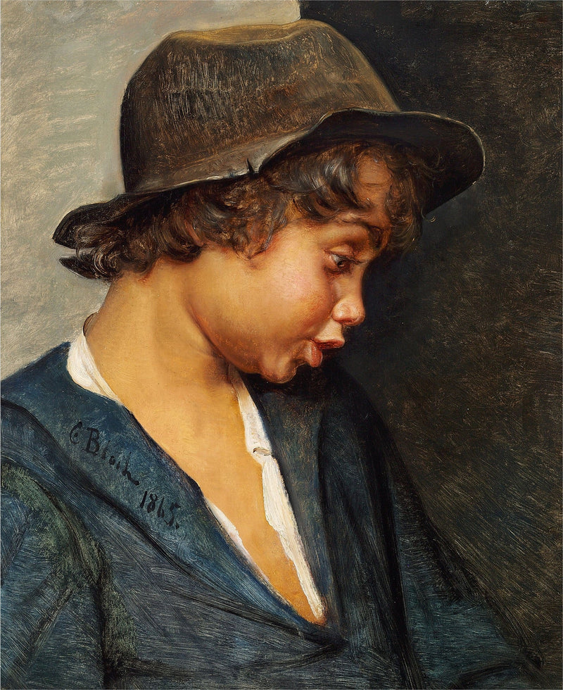 Hoofd van een Italiaanse jongen - Carl Heinrich Bloch