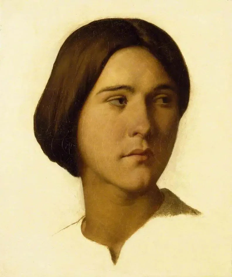 Hoofd van een jonge vrouw - Hippolyte Flandrin