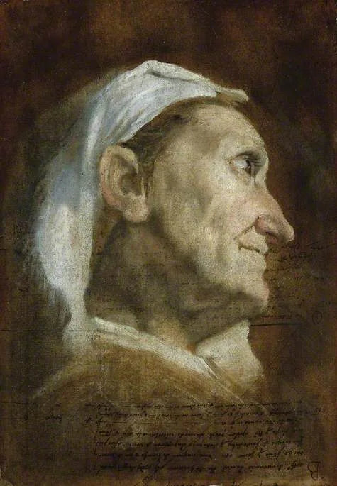 Hoofd van een oude vrouw - Annibale Carracci