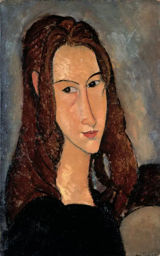 Hoofd van Jeanne Hébuterne naar rechts - Amedeo Modigliani