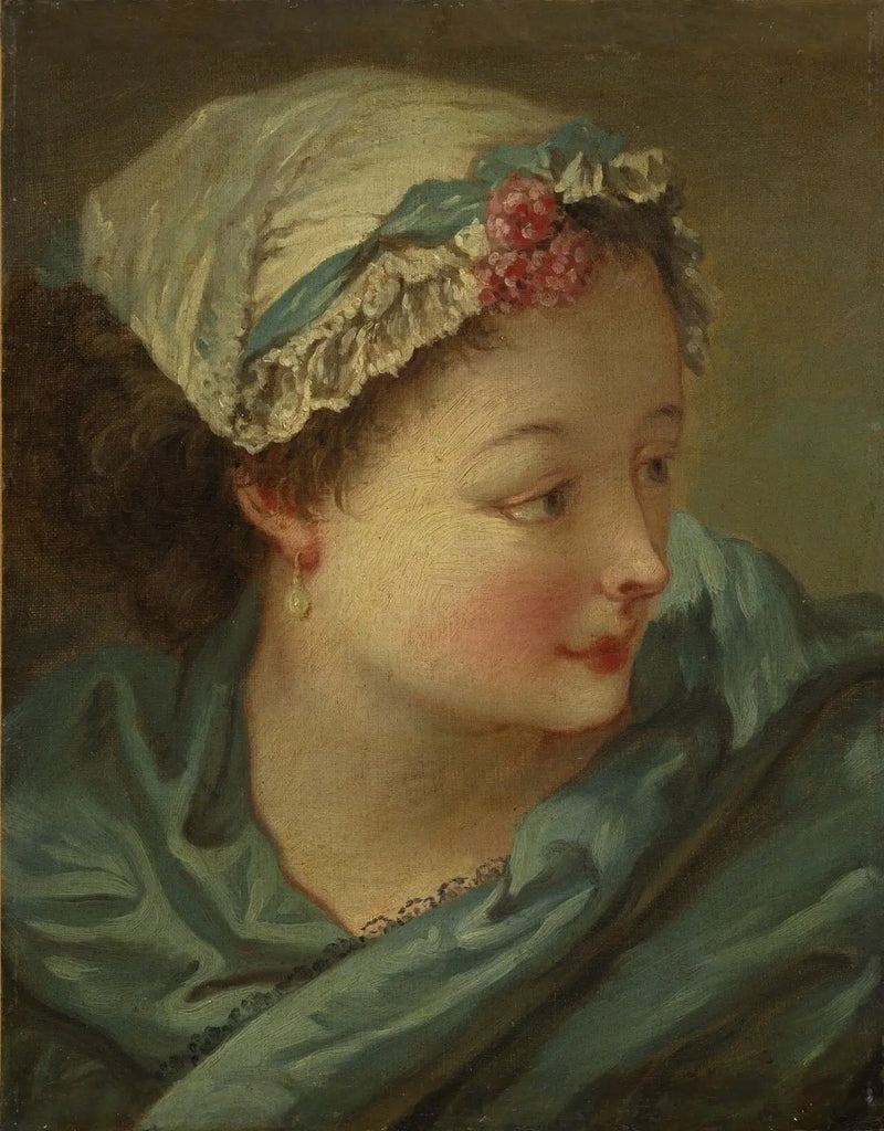 Hoofd van een jonge vrouw - François Boucher