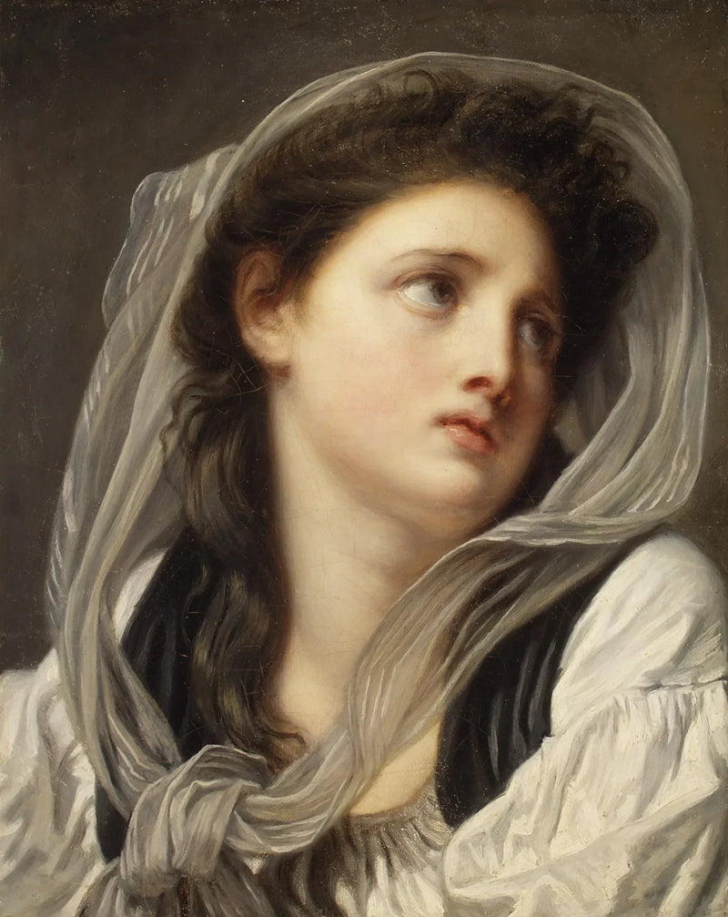Hoofd van jonge vrouw - Jean-Baptiste Greuze