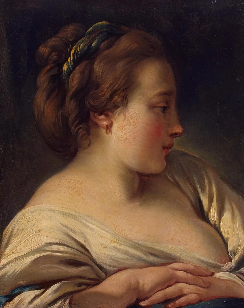 Hoofd van een jonge vrouw - François Boucher