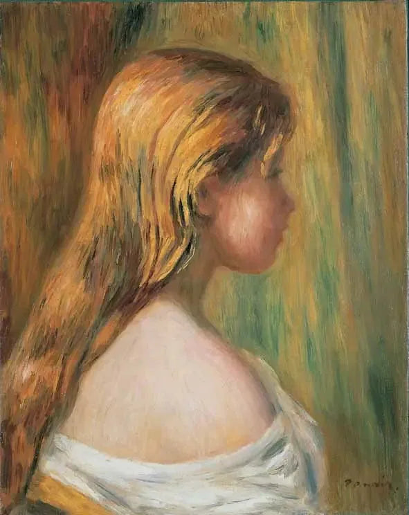 Hoofd van een jong meisje - Pierre-Auguste Renoir