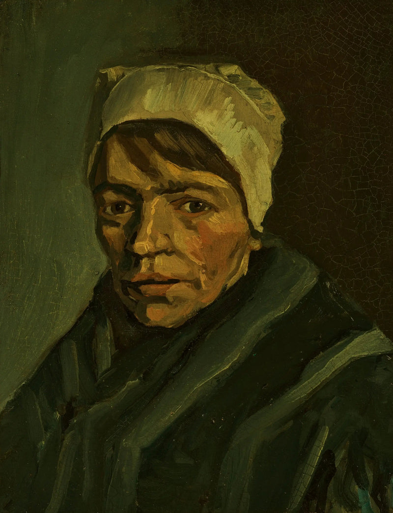 Boerenkop met witte muts - Vincent van Gogh