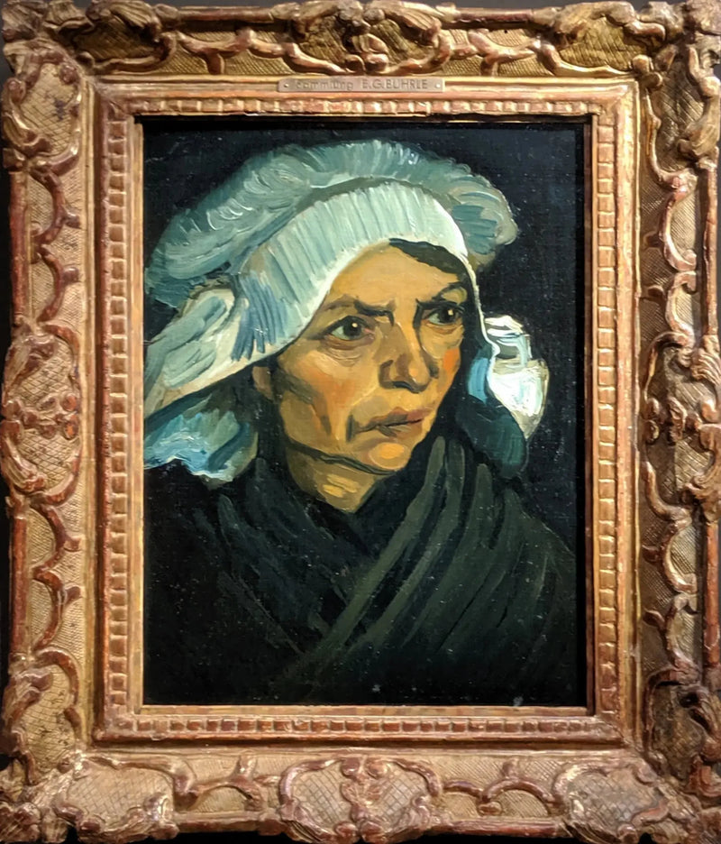 Boerenkop met witte muts - Vincent van Gogh