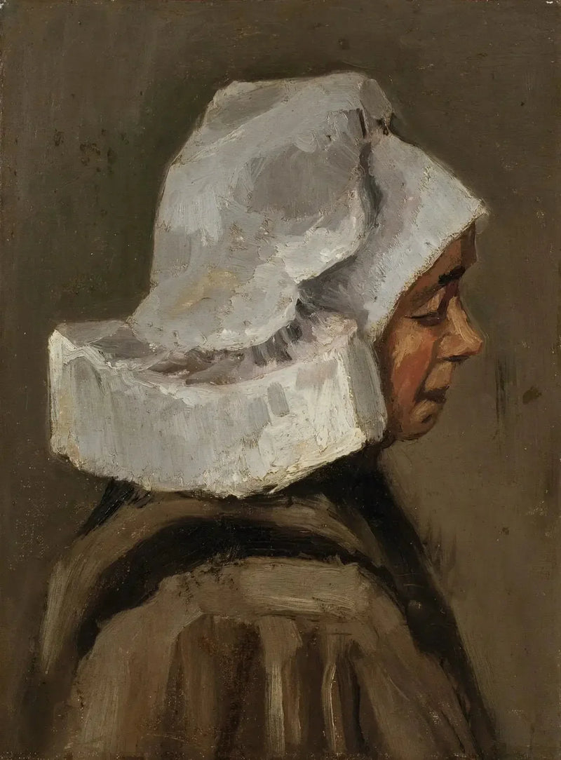 Boerenkop met witte muts - Vincent van Gogh