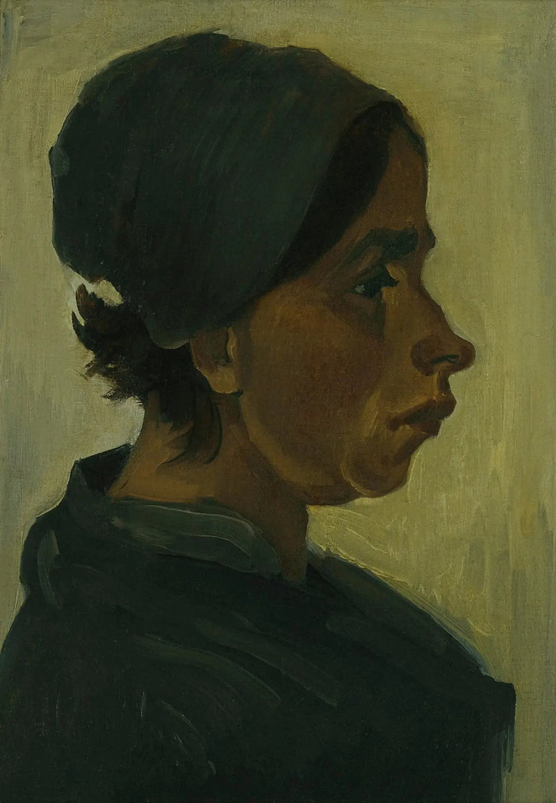 Boerenkop met zwarte muts - Vincent van Gogh