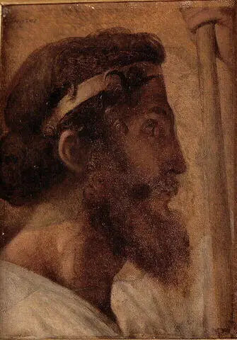 Hoofd van Pisistratus en linkerhand van Alcibiades - Jean-Auguste-Dominique Ingres