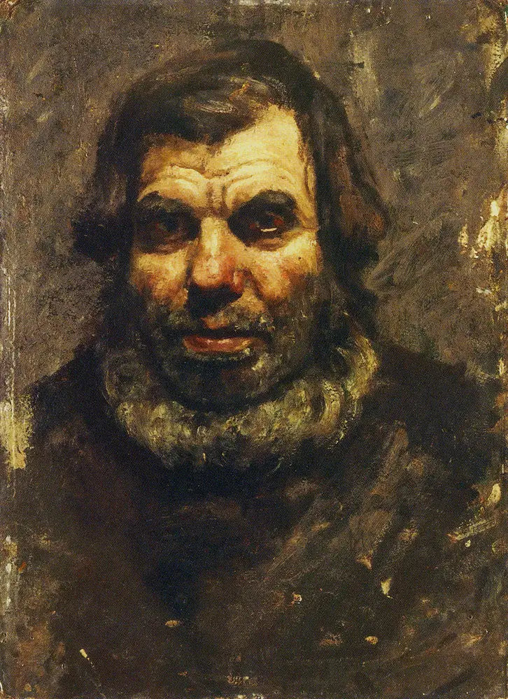 Hoofd van een bebaarde oude man - Edvard Munch