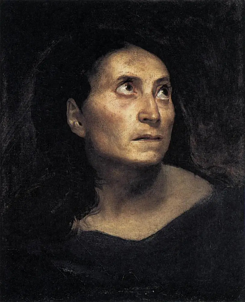 Hoofd van een oude vrouw - Eugène Delacroix
