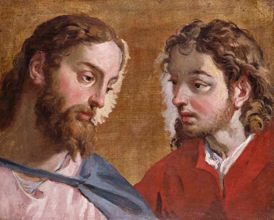 Hoofd van Christus en een apostel (Sint Johannes) - Sebastiano Ricci