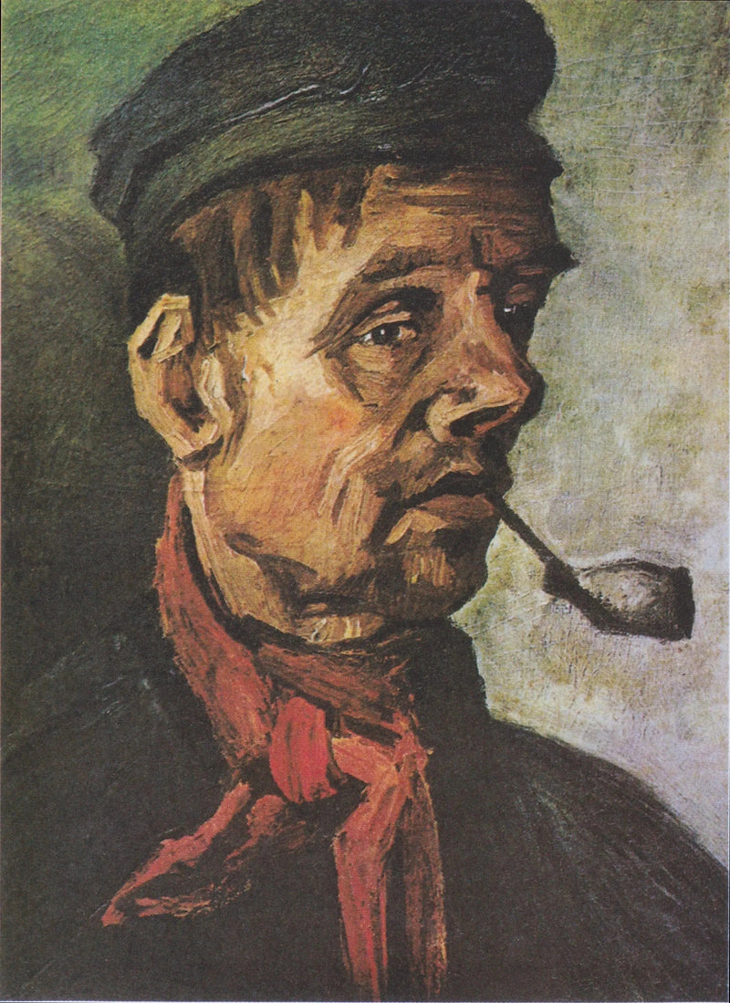 Hoofd van een man met een pijp - Vincent van Gogh