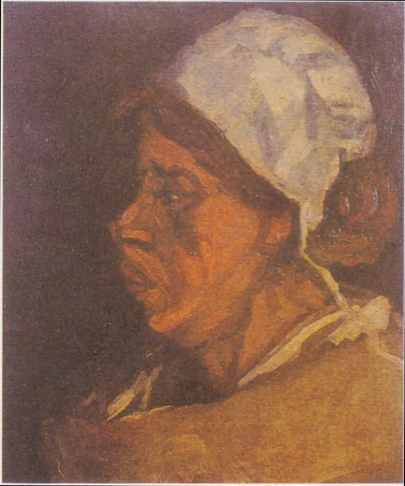 Boerenkop met witte muts - Vincent van Gogh