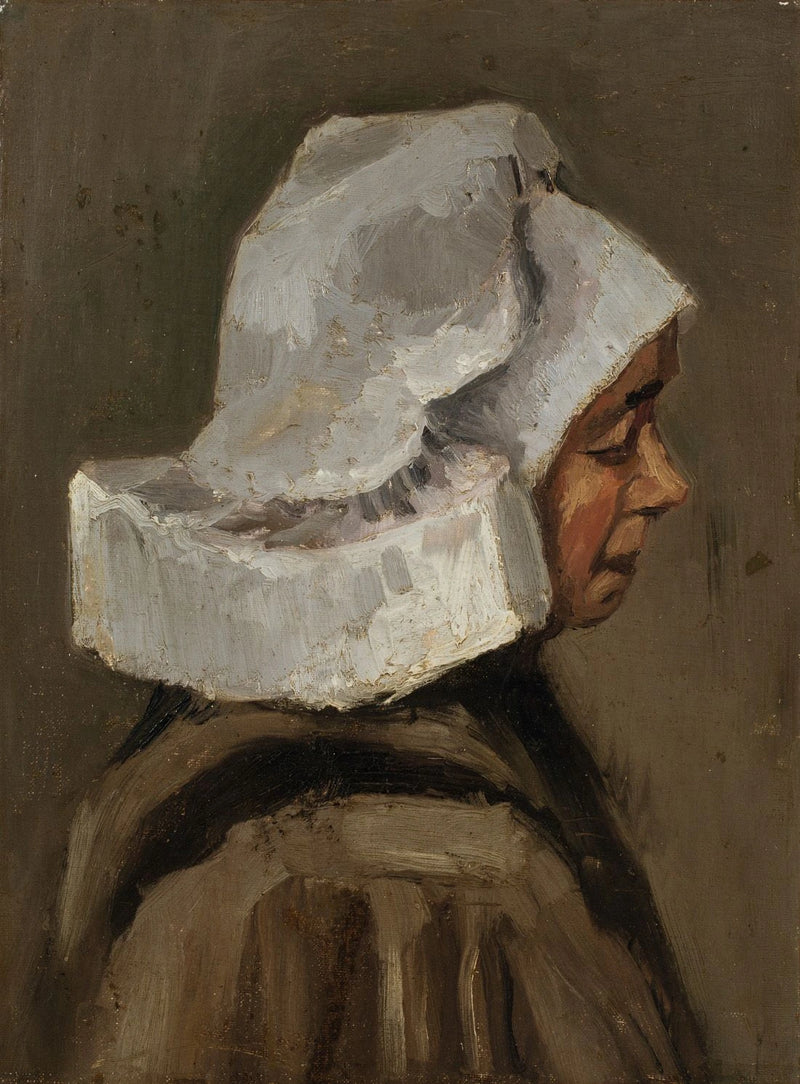 Boerenkop met witte muts - Vincent van Gogh