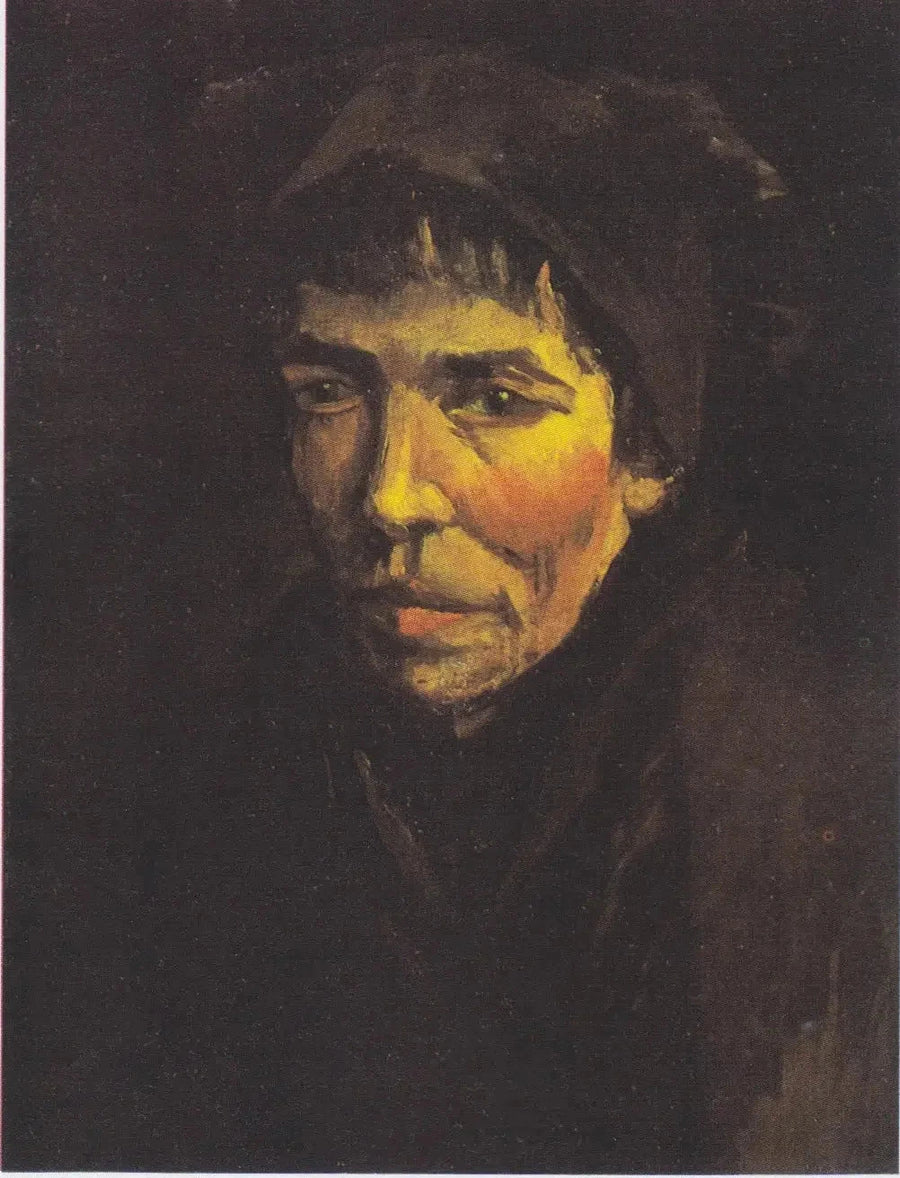 Boerenkop met zwarte muts - Vincent van Gogh