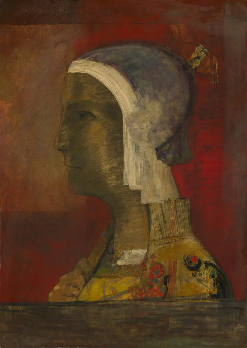 Symbolisch hoofd - Odilon Redon
