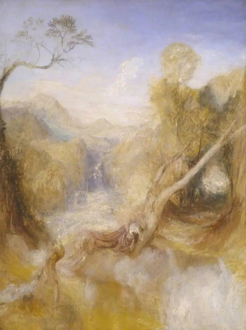 De Dood van Actaeon, met een Verre Uitzicht op Montjovet, Val d'Aosta - J. M. W. Turner