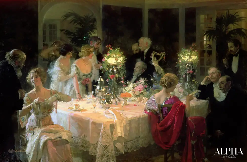 The End of Dinner - Jules-Alexandre Grün - Reproductions de tableaux et peintures haut de gamme