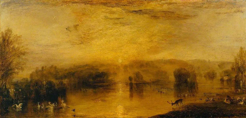 Het Meer, Petworth: Zonsondergang, een Hert dat Drinkt - J. M. W. Turner