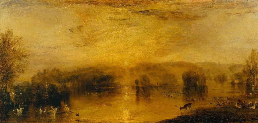 Het Meer, Petworth: Zonsondergang, een Hert dat Drinkt - J. M. W. Turner