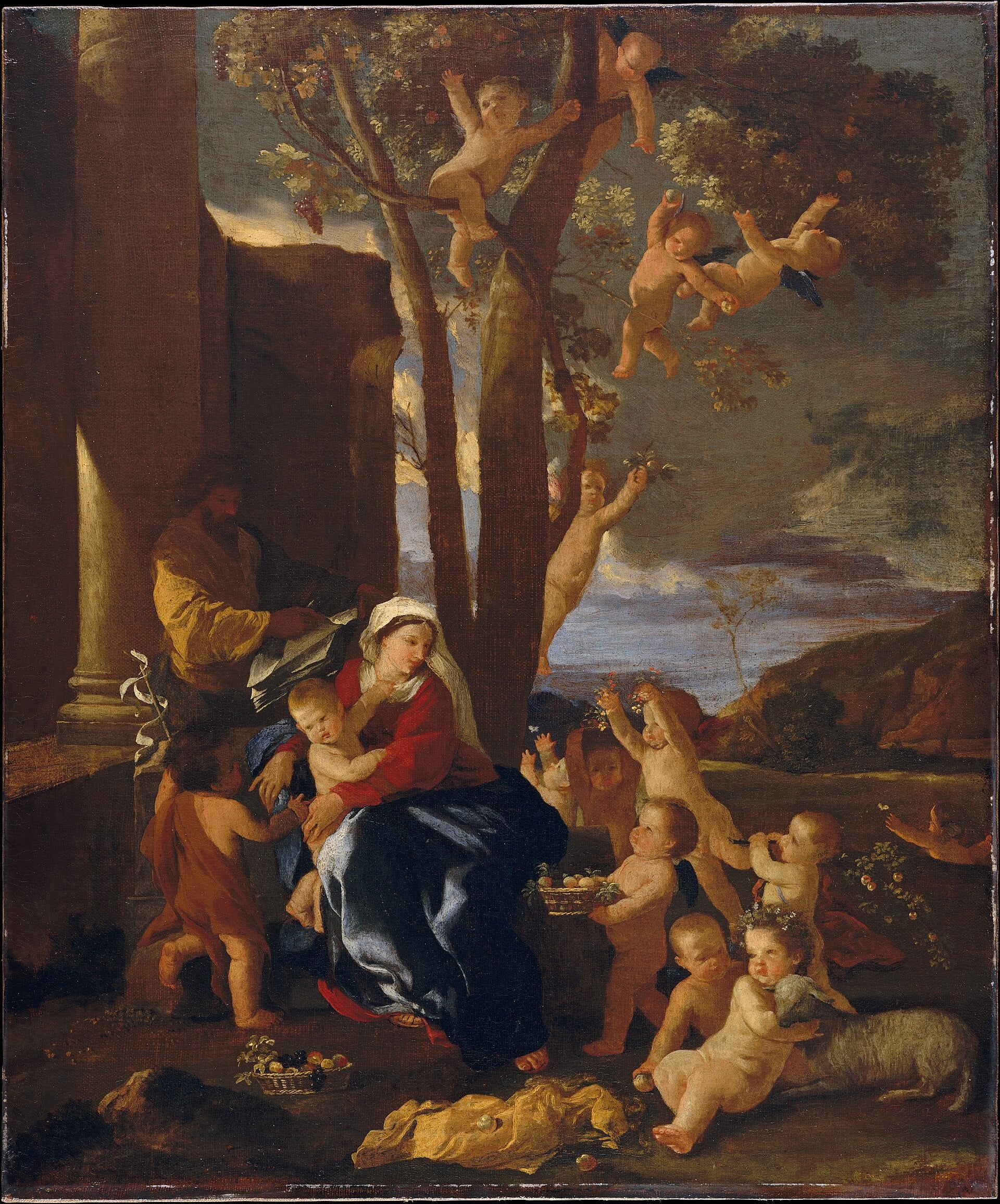 La Sainte Famille sur les marches - Nicolas Poussin