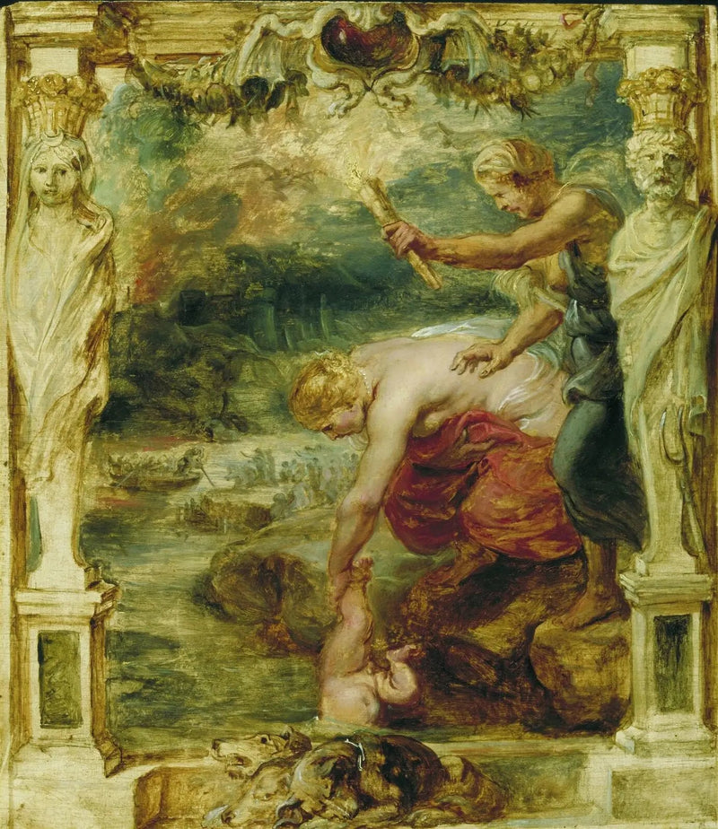 Thétis dompelt de jonge Achilles in de rivier de Styx - Peter Paul Rubens