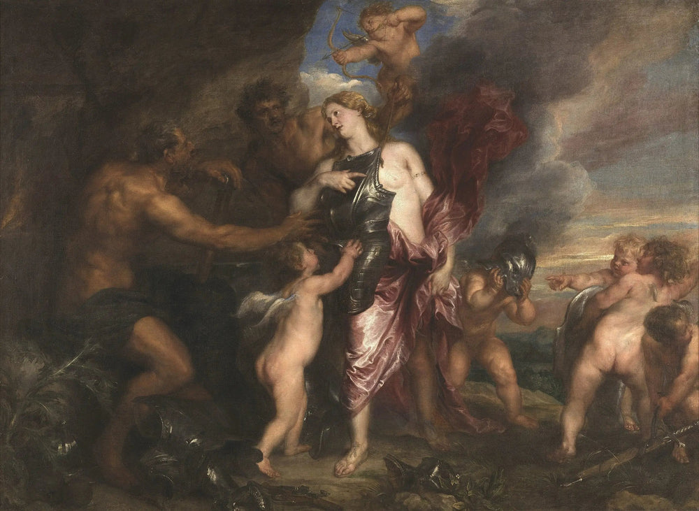 Thétis reçoit la nouvelle armure d'Achille dans la forge de Vulcain - Antoine van Dyck image 1 copie peinte à la main à l’huile