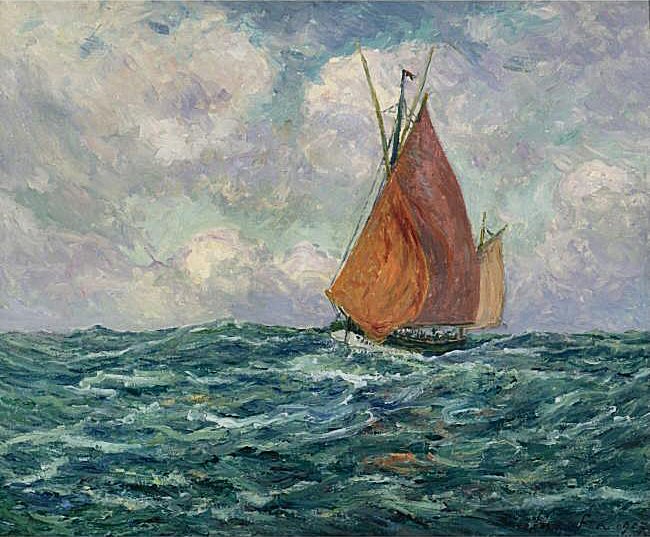 Vissersboot op zee - Maxime Maufra