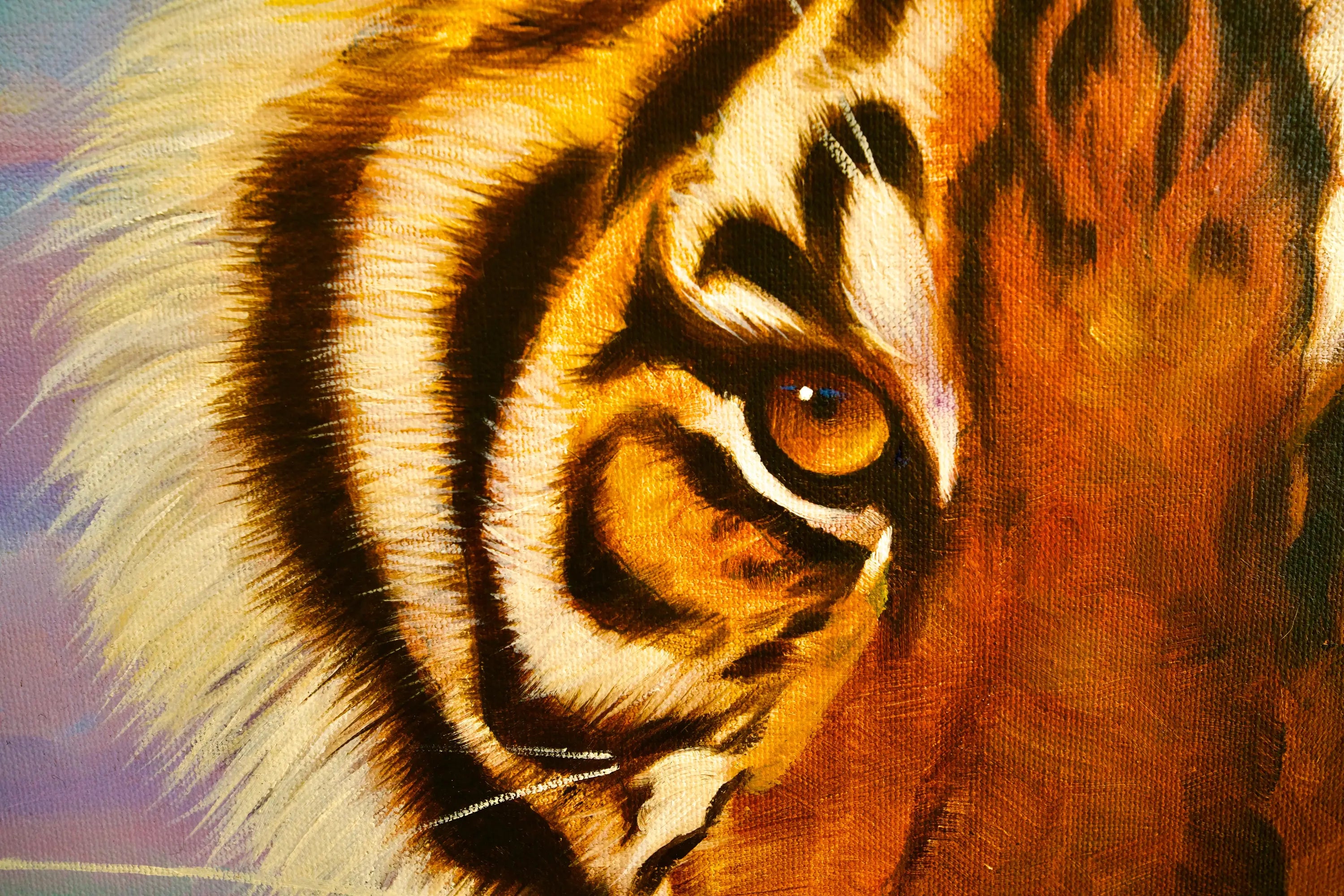 Tigre en chasse | 150 x 100 cm Reproductions de tableaux à la peinture à l’huile