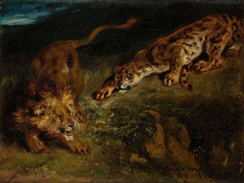 Tijger en Leeuw - Eugène Delacroix