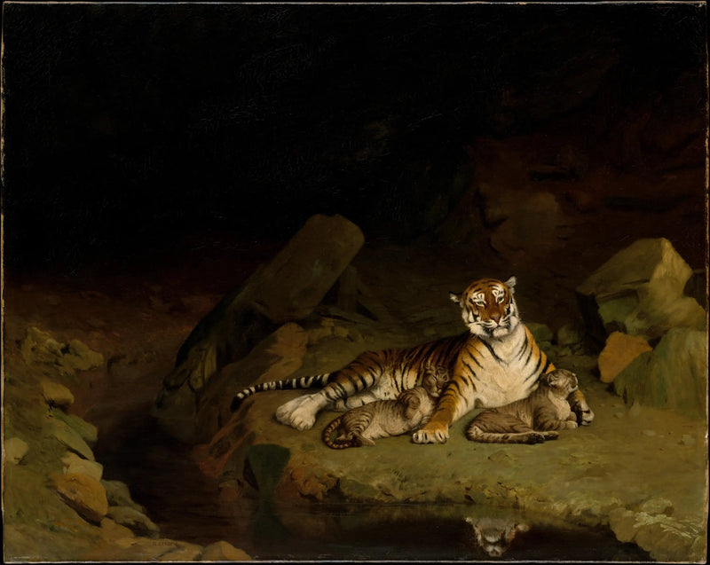 Tijger en zijn jongen - Jean-Léon Gérôme