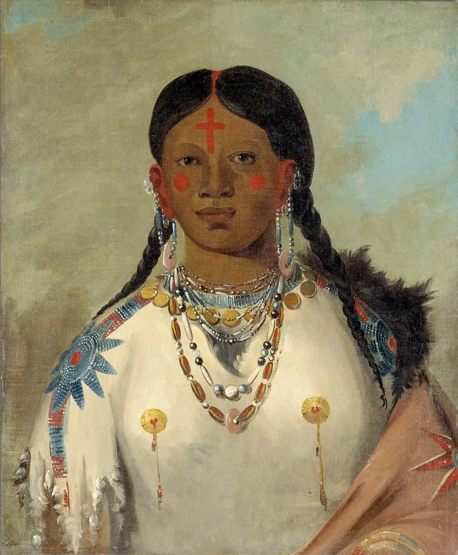 Tís-se-wóo-na-tís, degene die in de knieën badt, echtgenote van de leider - George Catlin

Source:
Tís-se-wóo-na-tís, Celle qui se baigne les genoux, épouse du chef - George Catlin