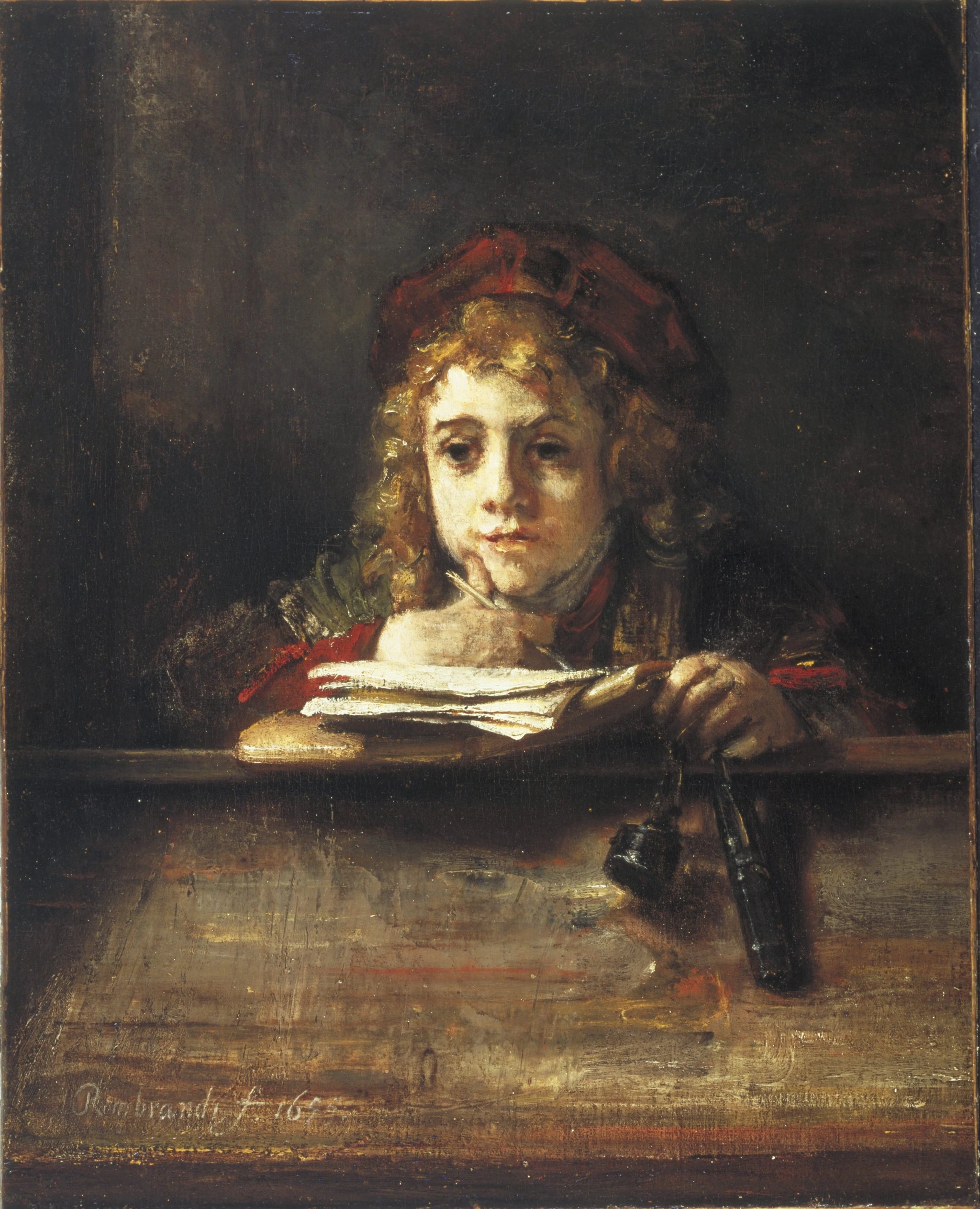 Titus à son bureau — Rembrandt, 1655, Museum Boijmans Van Beuningen