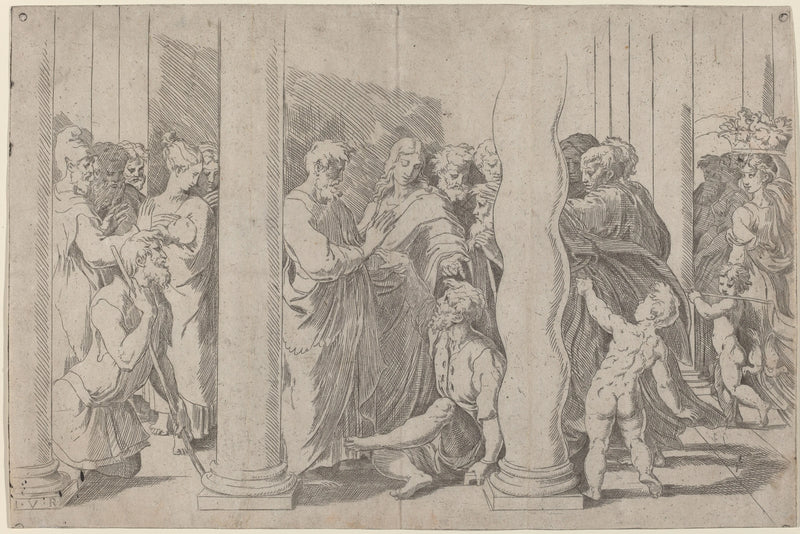 Heilige Pieter en Johannes bij de mooie poort - Raphael Sanzio