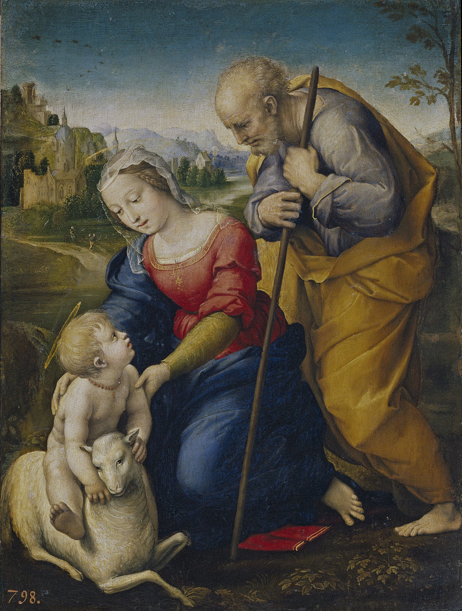 De Heilige Familie met het lam - Raphael Sanzio