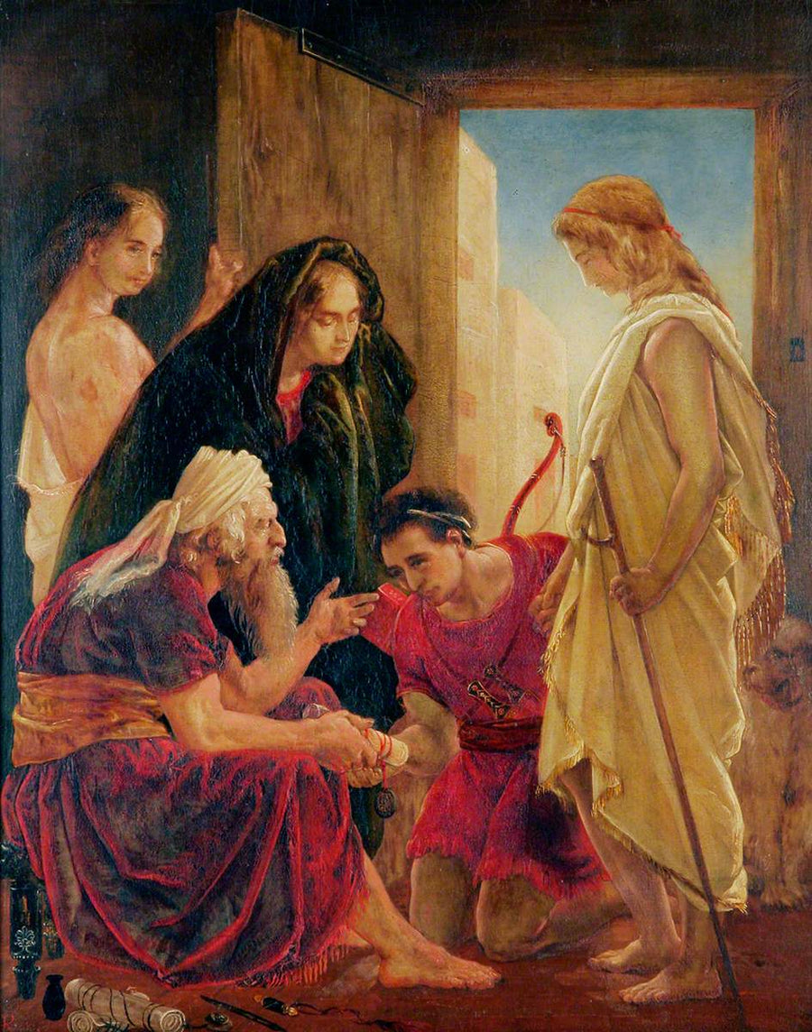 Tobias in het huis van zijn vader en moeder - Dante Gabriel Rossetti