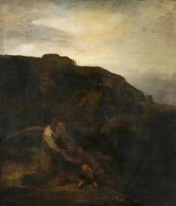 Tobie en de engel in een landschap - Rembrandt