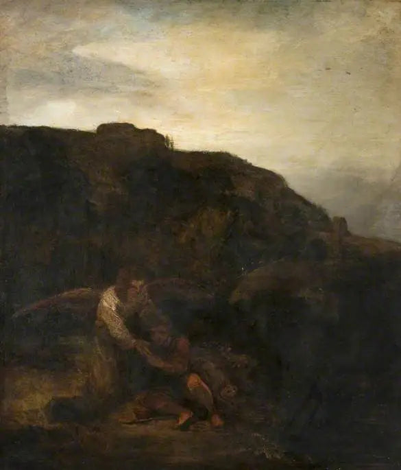 Tobie en de engel in een landschap - Rembrandt