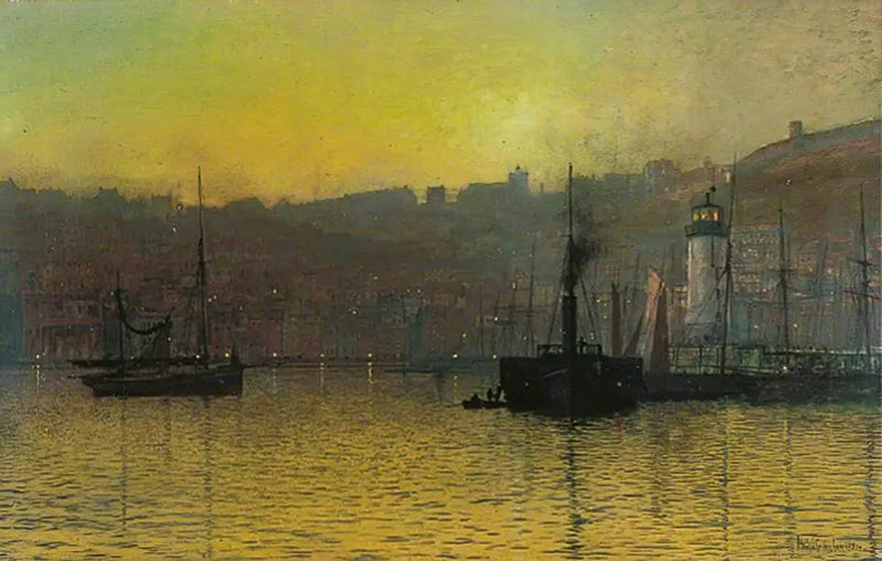 Valavond in de haven van Scarborough, North Yorkshire - John Atkinson Grimshaw

Source:
Tombée de la nuit dans le port de Scarborough, Yorkshire du Nord - John Atkinson Grimshaw