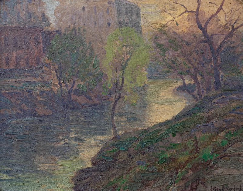 Vroeg in de ochtend op de San Antonio-rivier bij de molenbrug - Julian Onderdonk