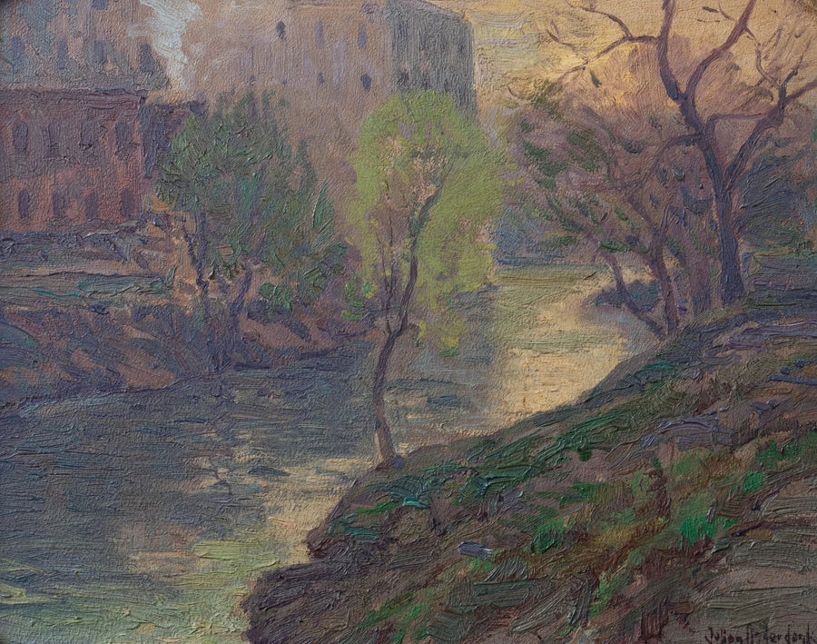 Vroeg in de ochtend op de San Antonio-rivier bij de molenbrug - Julian Onderdonk